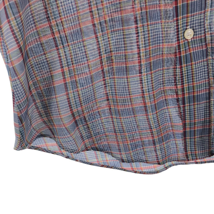 80'S Levi's Check Pattern Short Sleeve Shirt, Women's, Medium, Vintage unclear blue type Vintage Second Hand