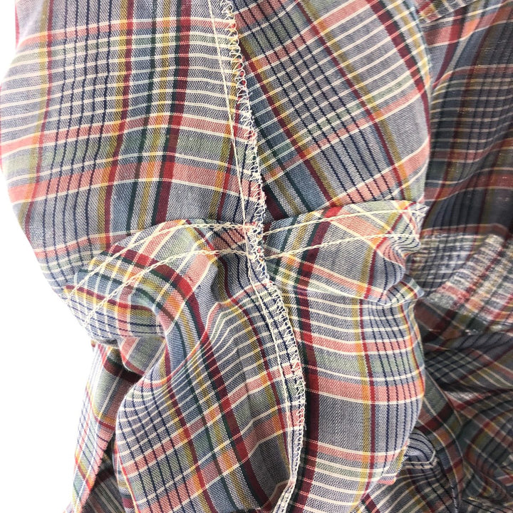 80'S Levi's Check Pattern Short Sleeve Shirt, Women's, Medium, Vintage unclear blue type Vintage Second Hand