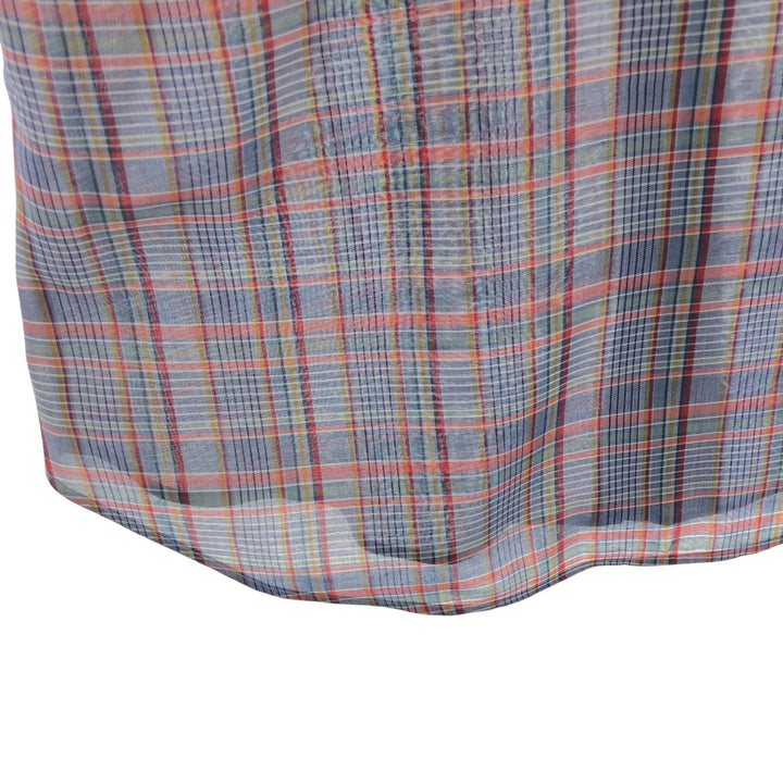 80'S Levi's Check Pattern Short Sleeve Shirt, Women's, Medium, Vintage unclear blue type Vintage Second Hand