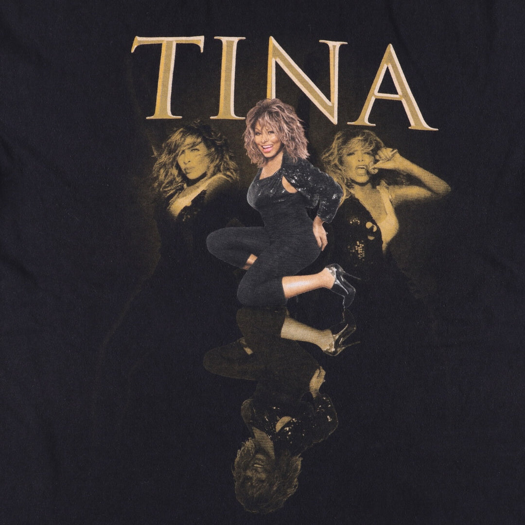 00'S Anvil TINA TURNER Band T-shirt, Men's XL size cotton black type Vintage Second Hand