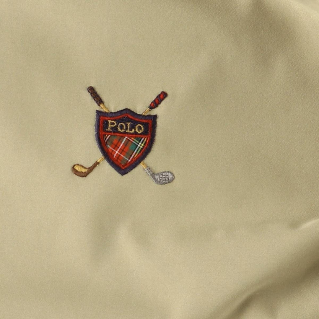 90'S Ralph Lauren POLO GOLF Polo Golf collared half snap warm-up pullover men's XL size polyester Beige type Vintage Second Hand