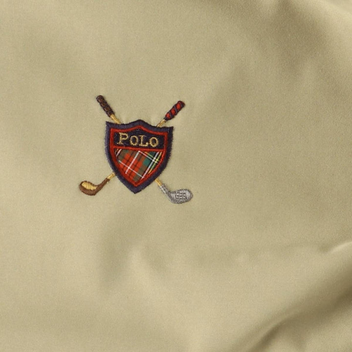 90'S Ralph Lauren POLO GOLF Polo Golf collared half snap warm-up pullover men's XL size polyester Beige type Vintage Second Hand