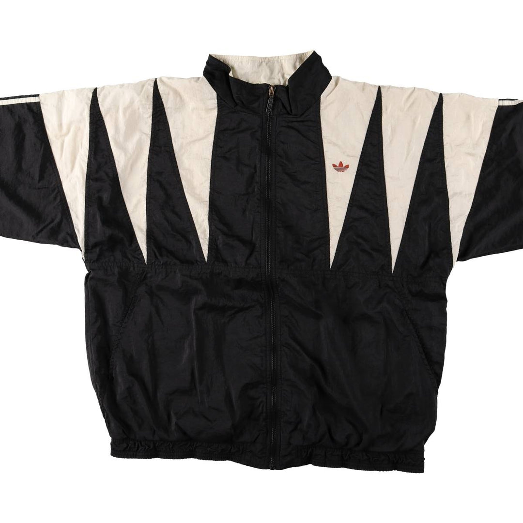 Vintage 80s-90'S Adidas nylon jacket, men's XL size Nylon black type Vintage Second Hand