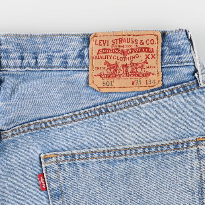 00'S Levi's 0501-0134 Straight denim pants for men, size w34 cotton blue type Vintage Second Hand