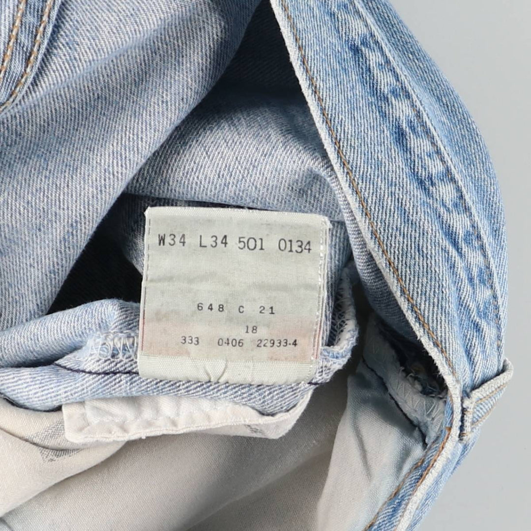 00'S Levi's 0501-0134 Straight denim pants for men, size w34 cotton blue type Vintage Second Hand