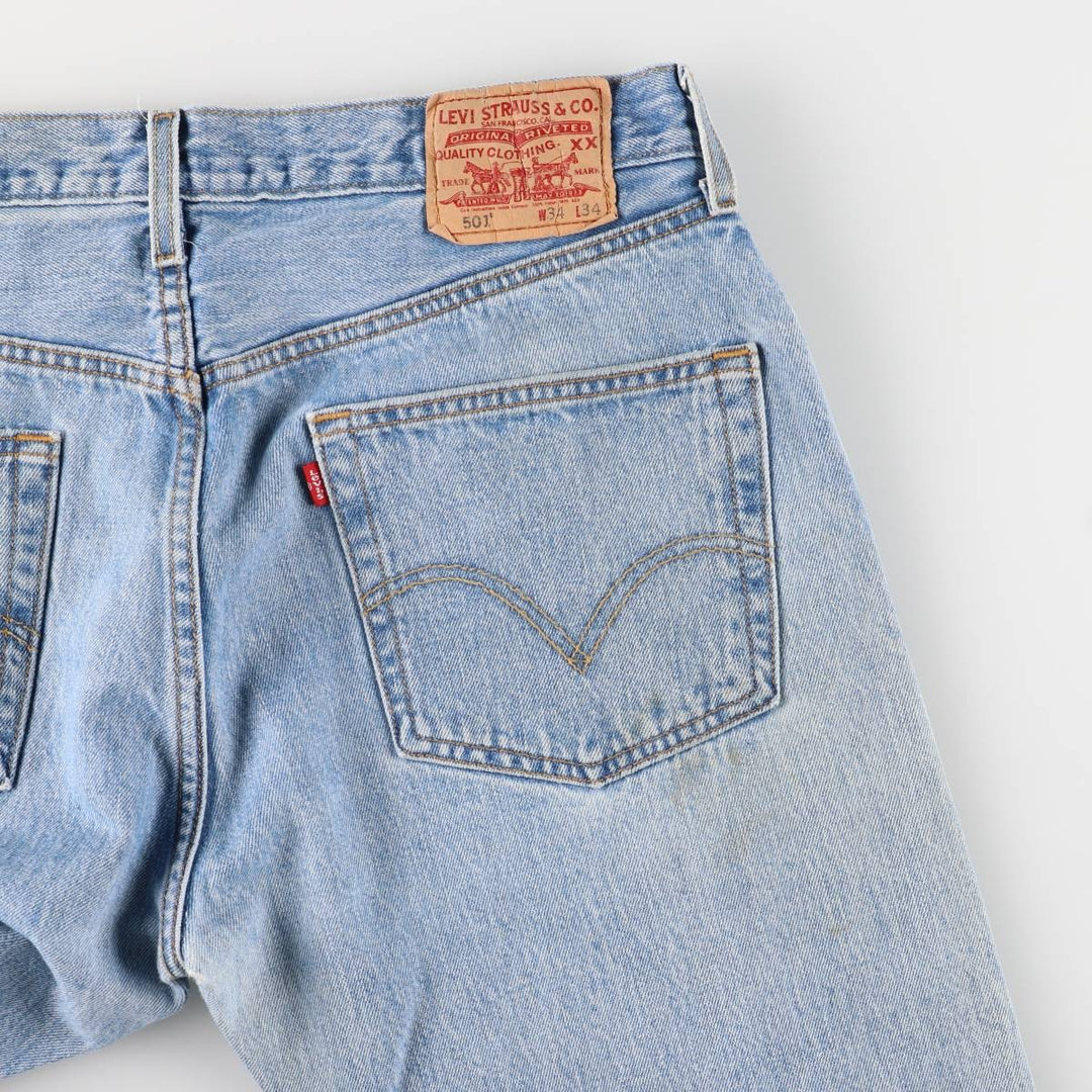 00'S Levi's 0501-0134 Straight denim pants for men, size w34 cotton blue type Vintage Second Hand