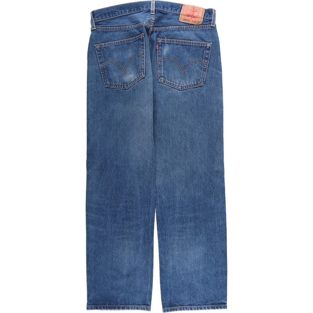 00'S Levi's 501-0000 Painted Straight Denim Pants Men's W34 cotton blue type Vintage Second Hand