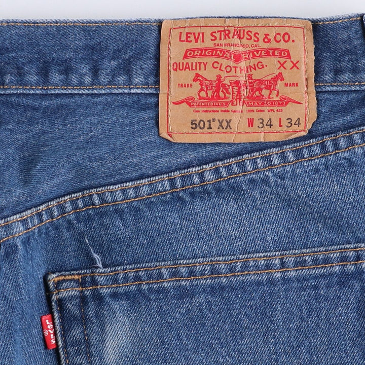 00'S Levi's 501-0000 Painted Straight Denim Pants Men's W34 cotton blue type Vintage Second Hand