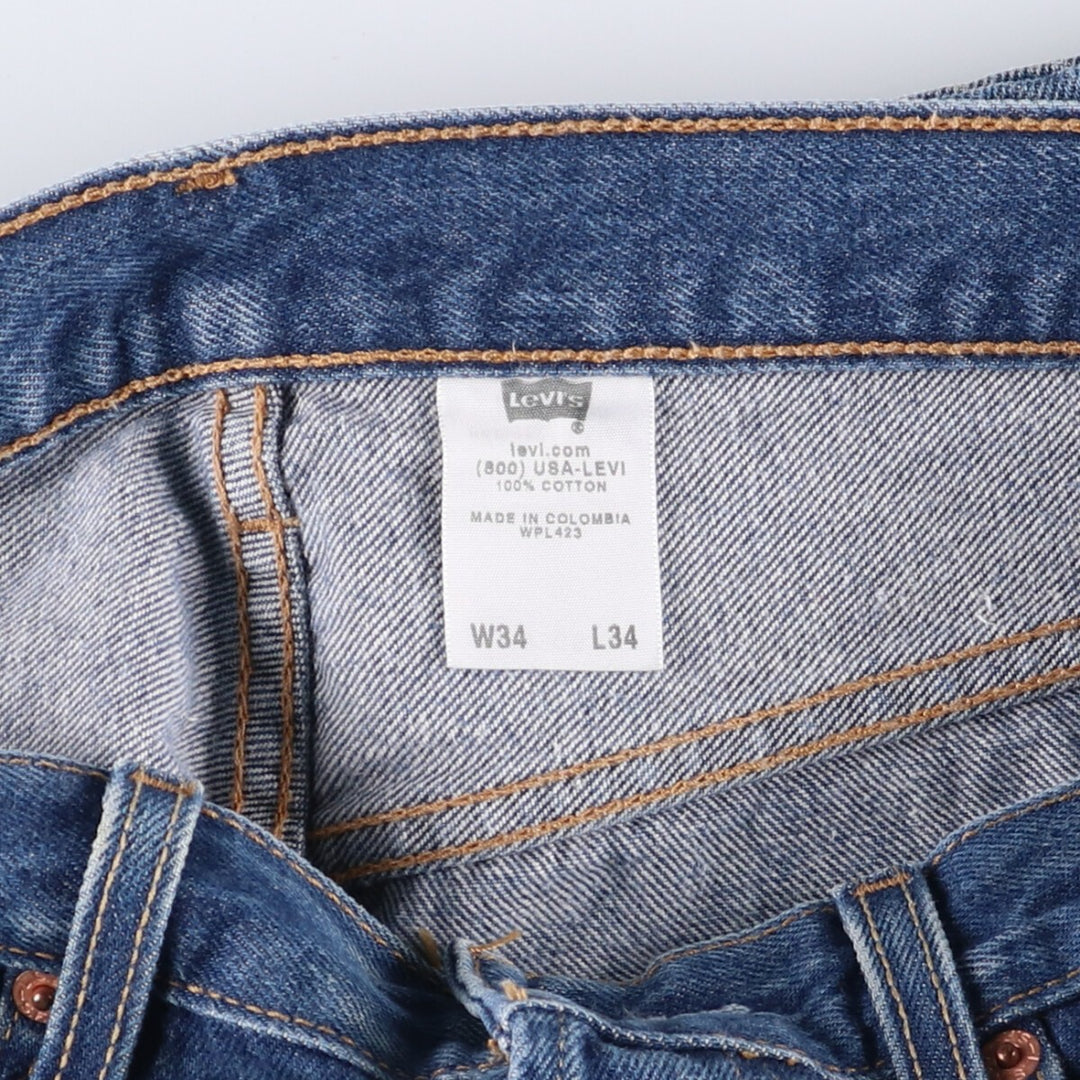 00'S Levi's 501-0000 Painted Straight Denim Pants Men's W34 cotton blue type Vintage Second Hand