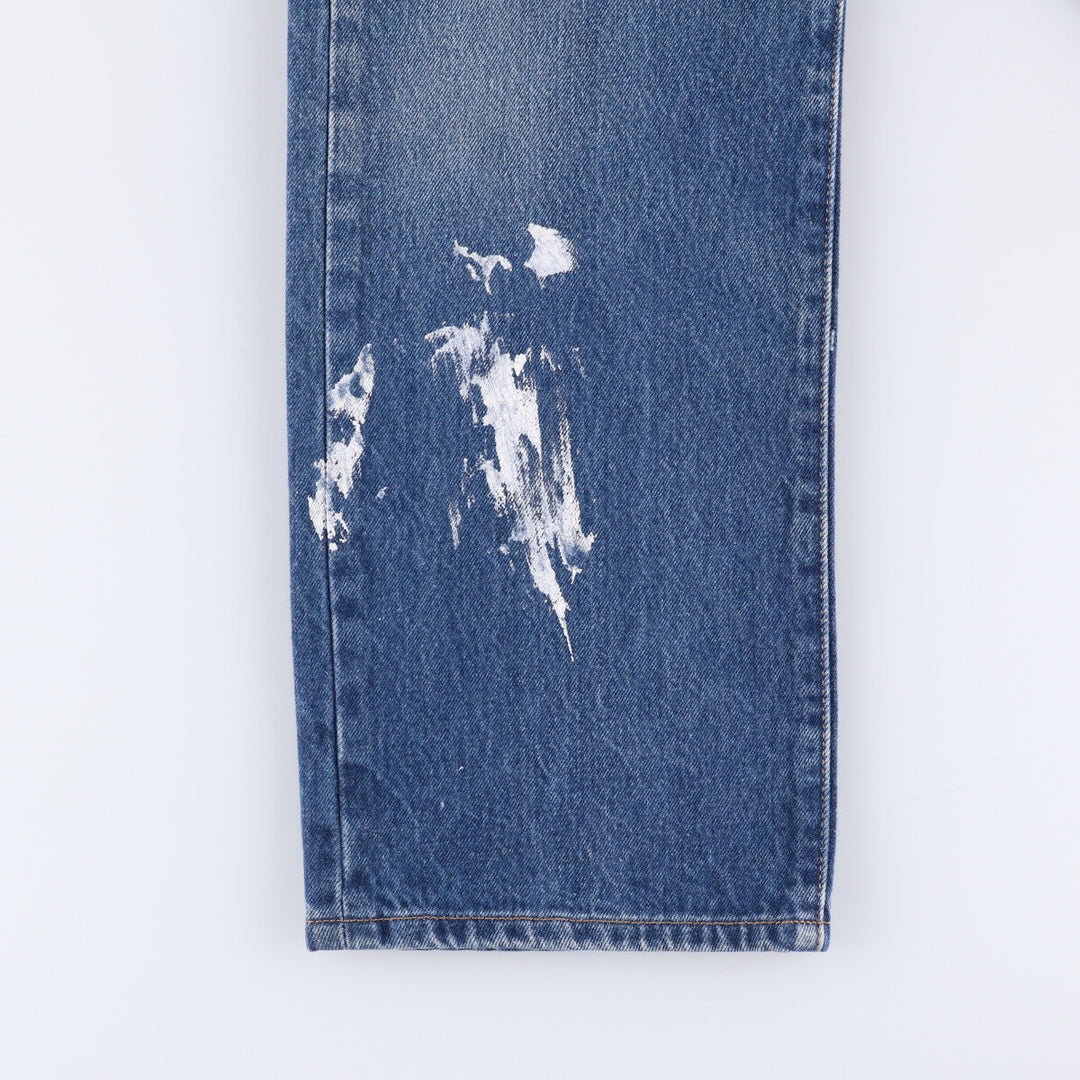 00'S Levi's 501-0000 Painted Straight Denim Pants Men's W34 cotton blue type Vintage Second Hand
