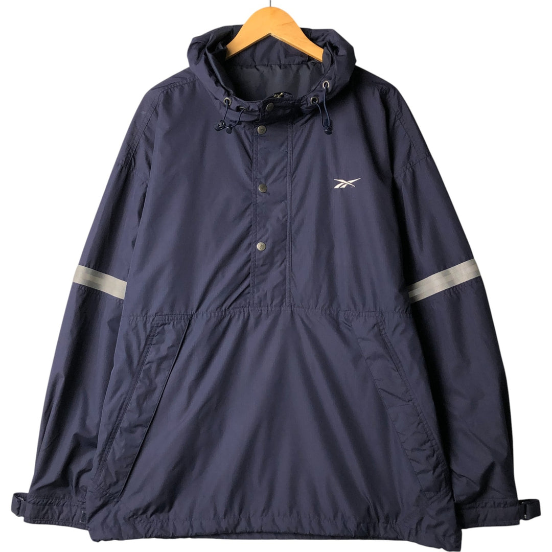 2000'S Reebok Ripstop Anorak Jacket, Men's XL polyester navy blue type Vintage Second Hand