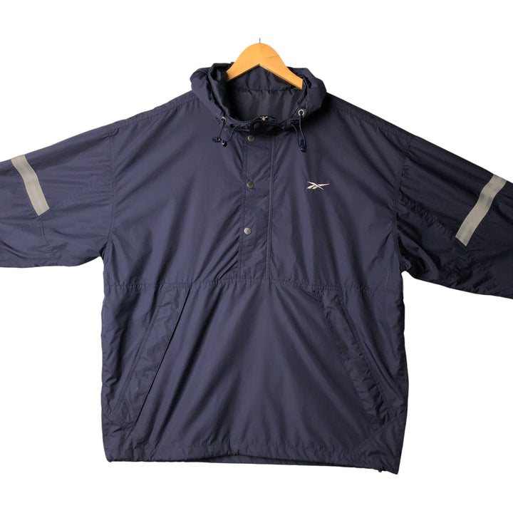 2000'S Reebok Ripstop Anorak Jacket, Men's XL polyester navy blue type Vintage Second Hand