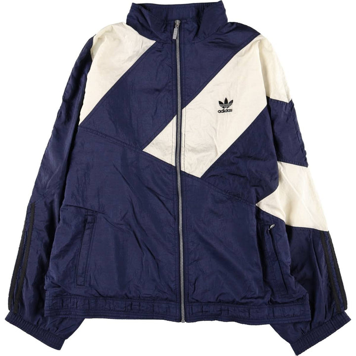 Vintage 80s-90'S Adidas nylon jacket, men's XL size Nylon navy blue type Vintage Second Hand
