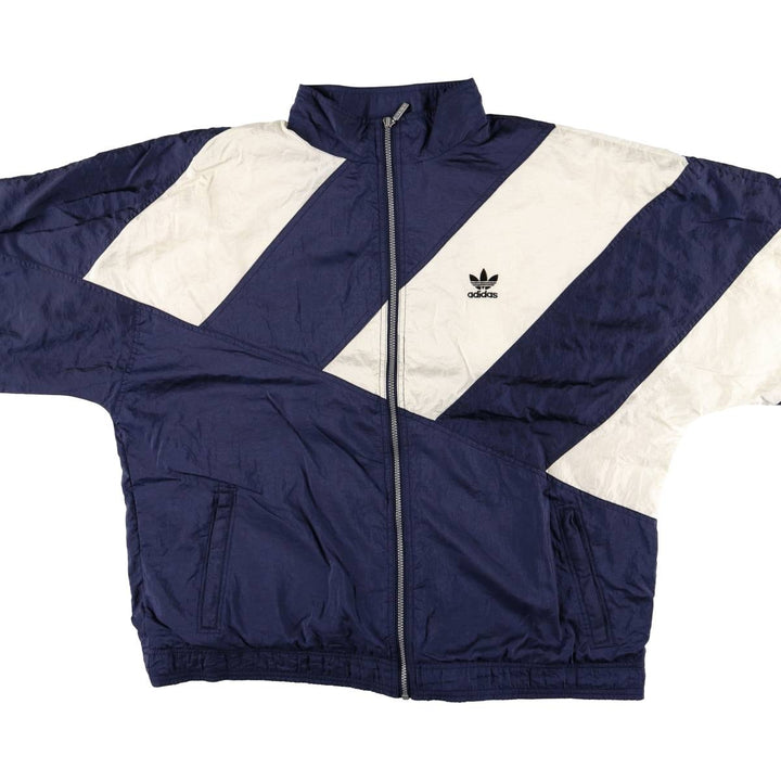 Vintage 80s-90'S Adidas nylon jacket, men's XL size Nylon navy blue type Vintage Second Hand