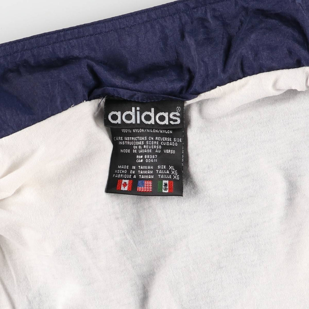 Vintage 80s-90'S Adidas nylon jacket, men's XL size Nylon navy blue type Vintage Second Hand