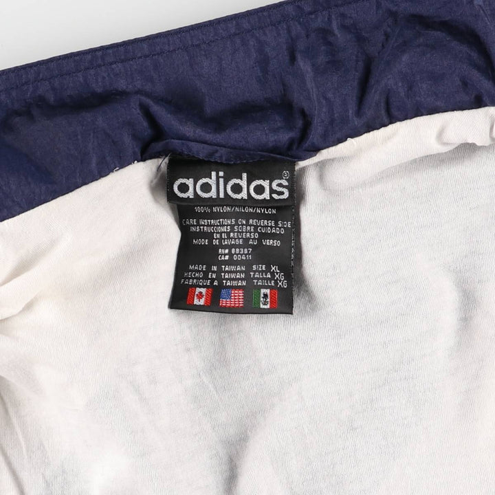 Vintage 80s-90'S Adidas nylon jacket, men's XL size Nylon navy blue type Vintage Second Hand