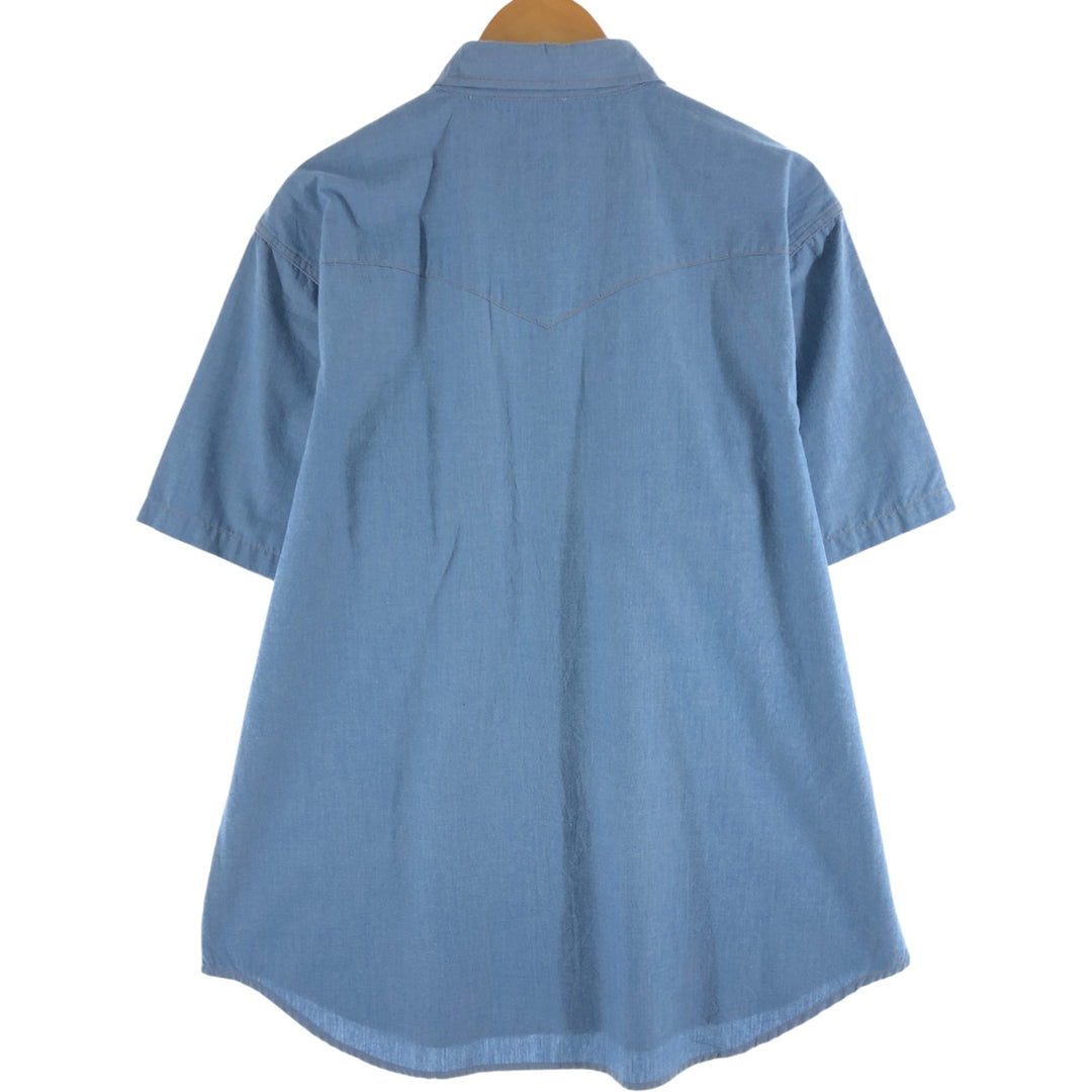 Big Smith Western York short sleeve work shirt, men's size XL cotton blue type Vintage Second Hand