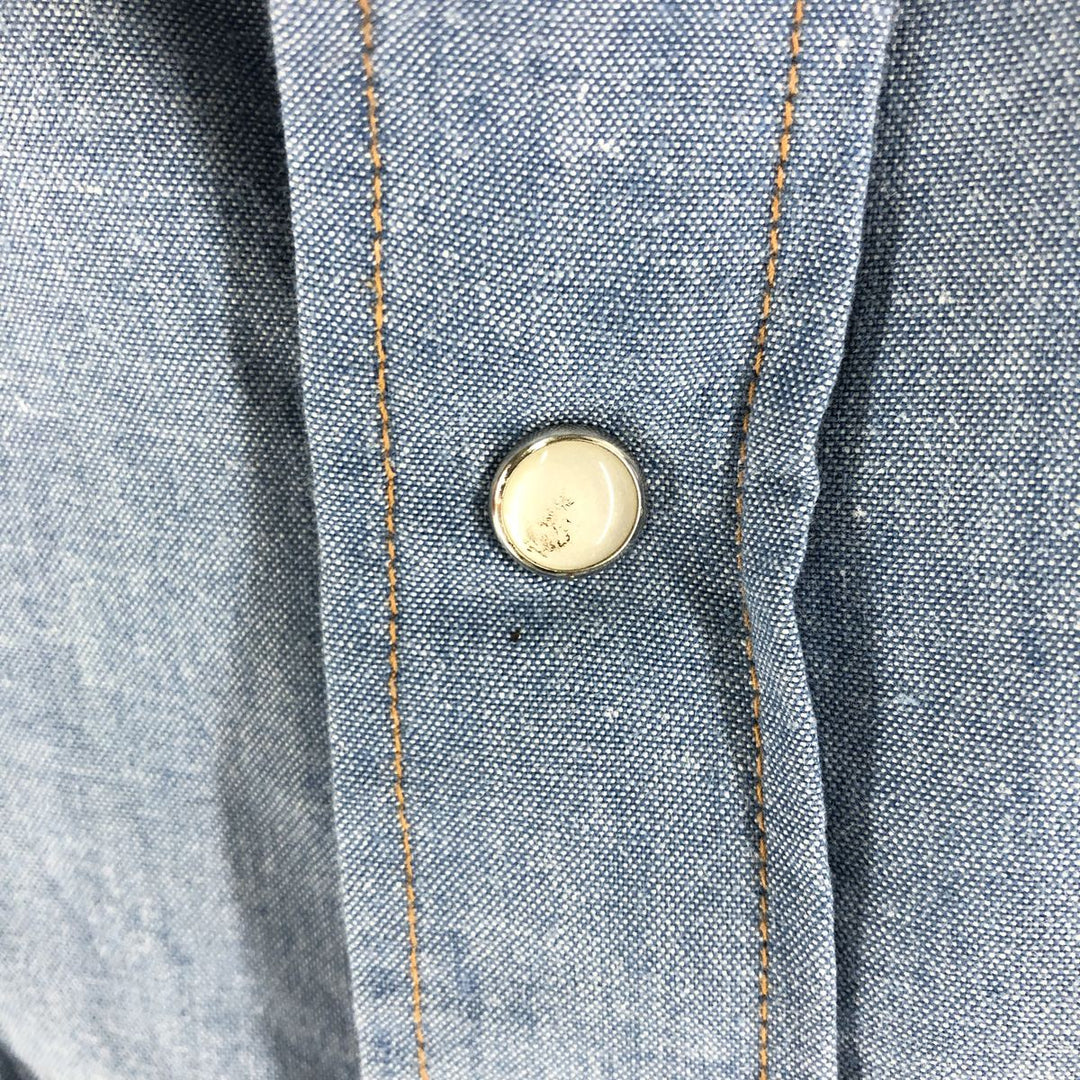 Big Smith Western York short sleeve work shirt, men's size XL cotton blue type Vintage Second Hand