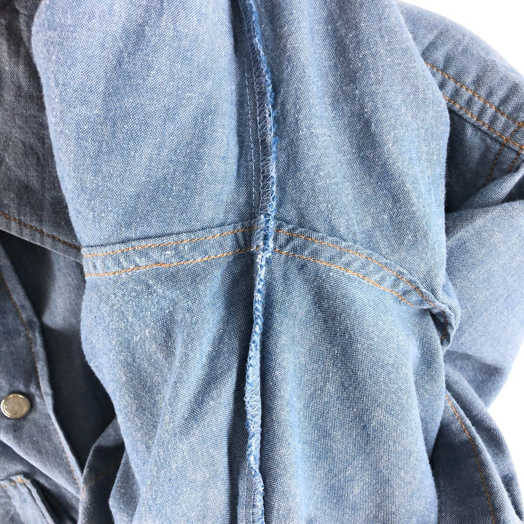 Big Smith Western York short sleeve work shirt, men's size XL cotton blue type Vintage Second Hand