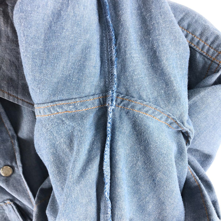 Big Smith Western York short sleeve work shirt, men's size XL cotton blue type Vintage Second Hand