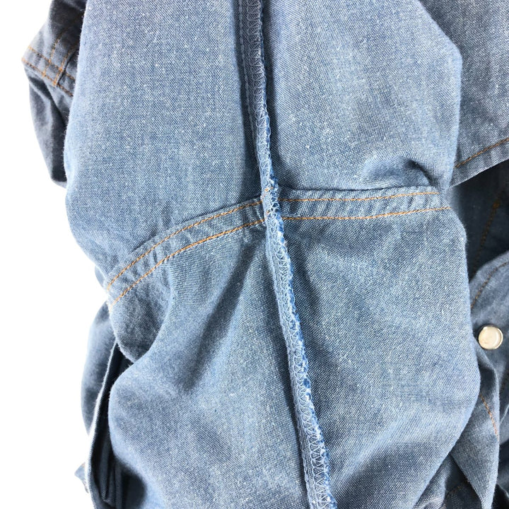 Big Smith Western York short sleeve work shirt, men's size XL cotton blue type Vintage Second Hand