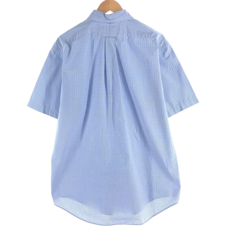 Ralph Lauren Classic Fit short sleeve button down check shirt, men's size L cotton blue type Vintage Second Hand