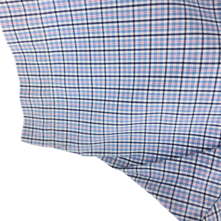 Ralph Lauren Classic Fit short sleeve button down check shirt, men's size L cotton blue type Vintage Second Hand