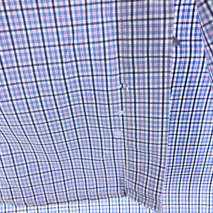 Ralph Lauren Classic Fit short sleeve button down check shirt, men's size L cotton blue type Vintage Second Hand