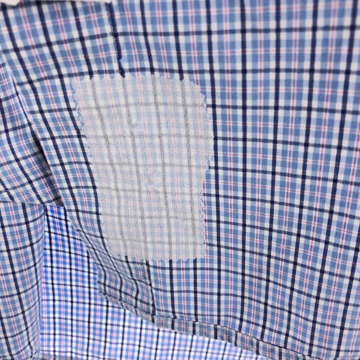 Ralph Lauren Classic Fit short sleeve button down check shirt, men's size L cotton blue type Vintage Second Hand