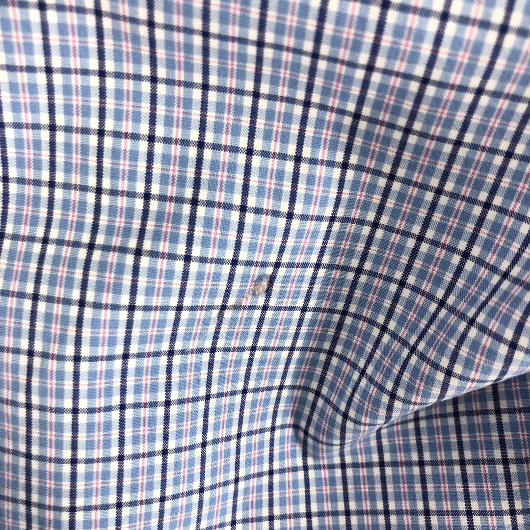 Ralph Lauren Classic Fit short sleeve button down check shirt, men's size L cotton blue type Vintage Second Hand