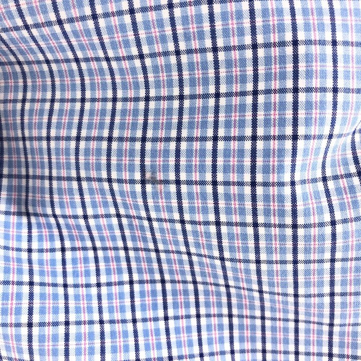 Ralph Lauren Classic Fit short sleeve button down check shirt, men's size L cotton blue type Vintage Second Hand