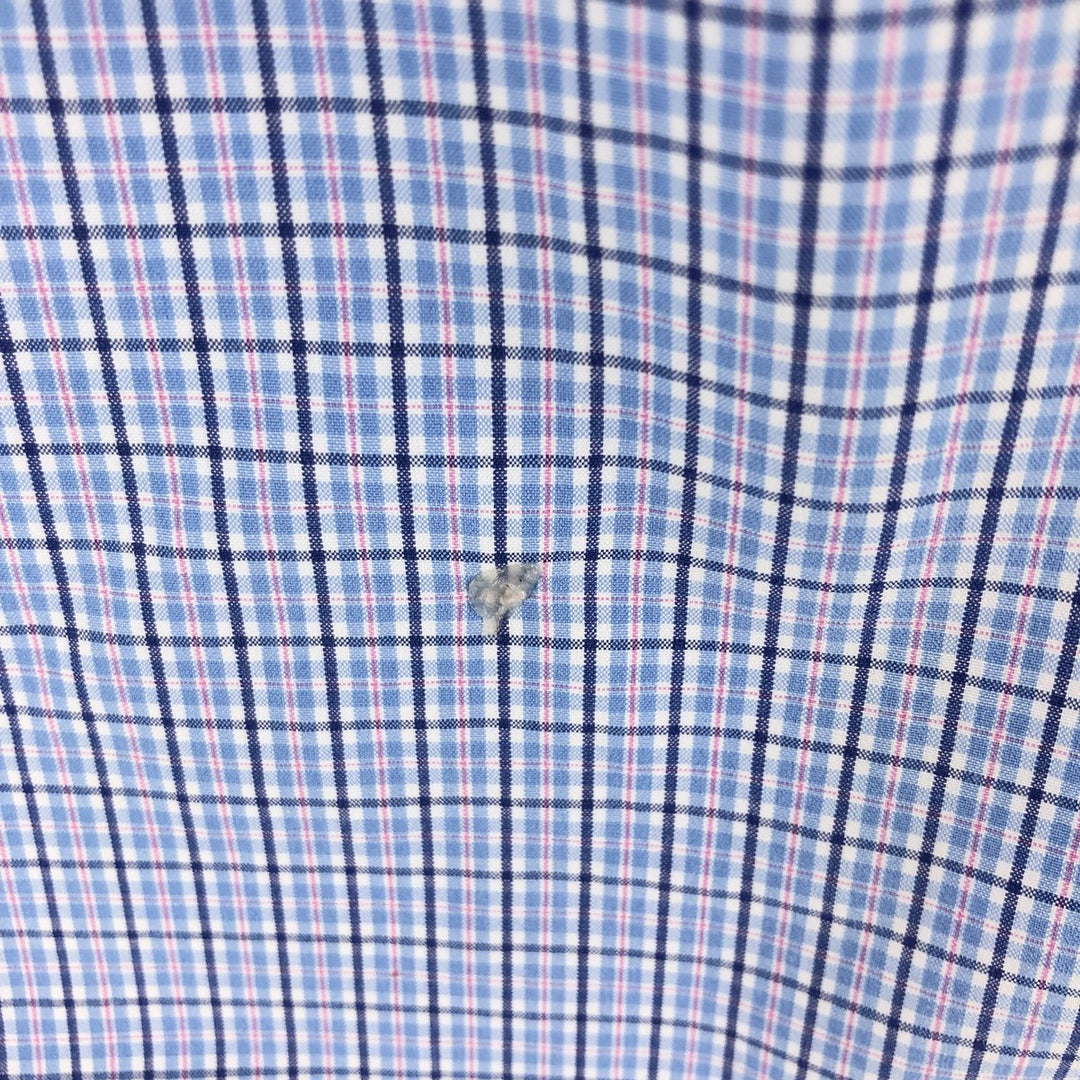 Ralph Lauren Classic Fit short sleeve button down check shirt, men's size L cotton blue type Vintage Second Hand
