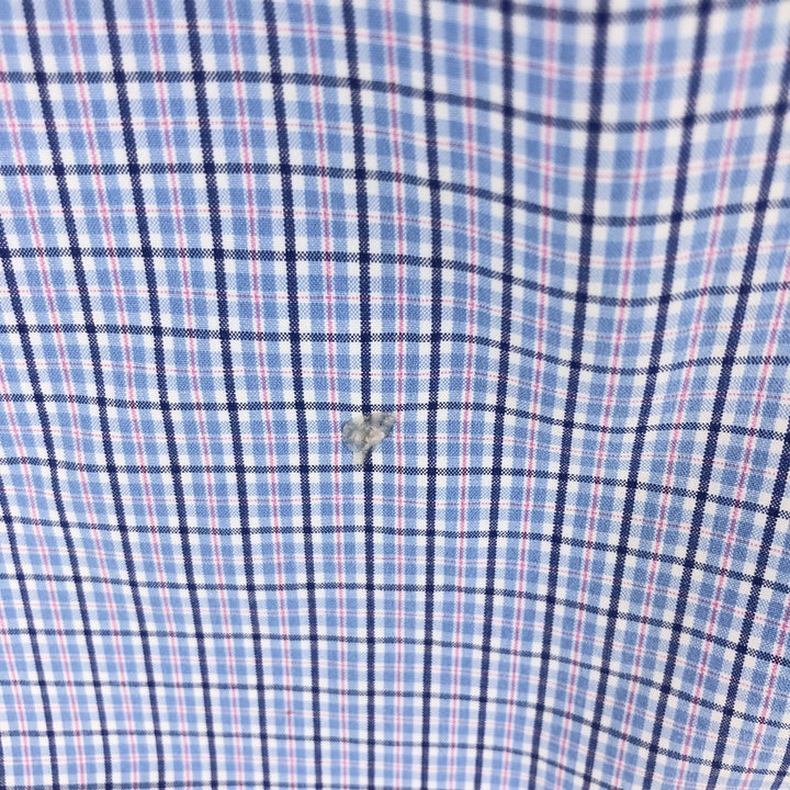 Ralph Lauren Classic Fit short sleeve button down check shirt, men's size L cotton blue type Vintage Second Hand