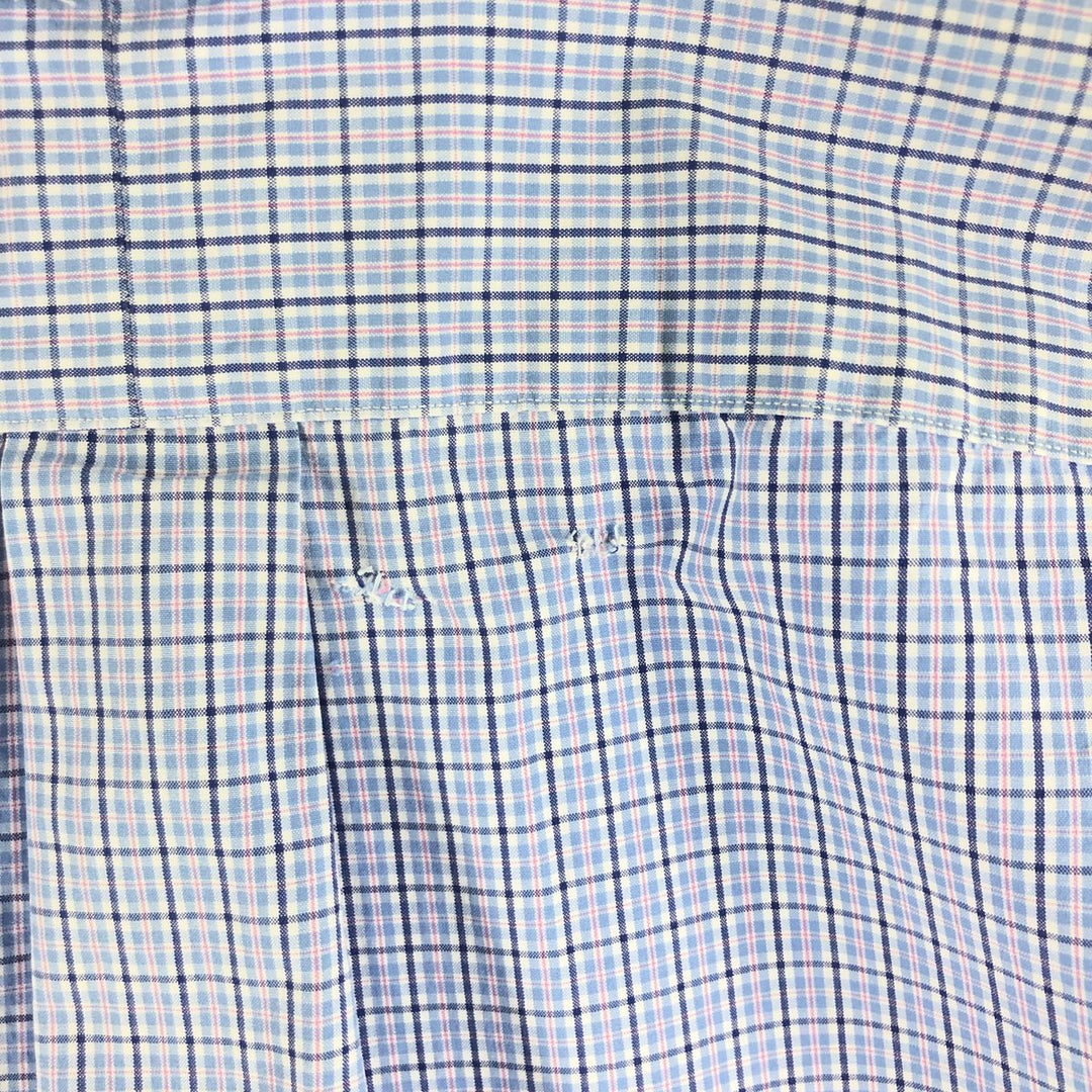 Ralph Lauren Classic Fit short sleeve button down check shirt, men's size L cotton blue type Vintage Second Hand