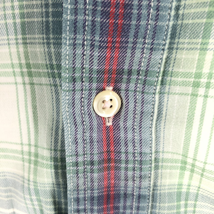 Ralph Lauren CHAPS short sleeve button down check shirt men's XL size unclear Emerald green Vintage Second Hand