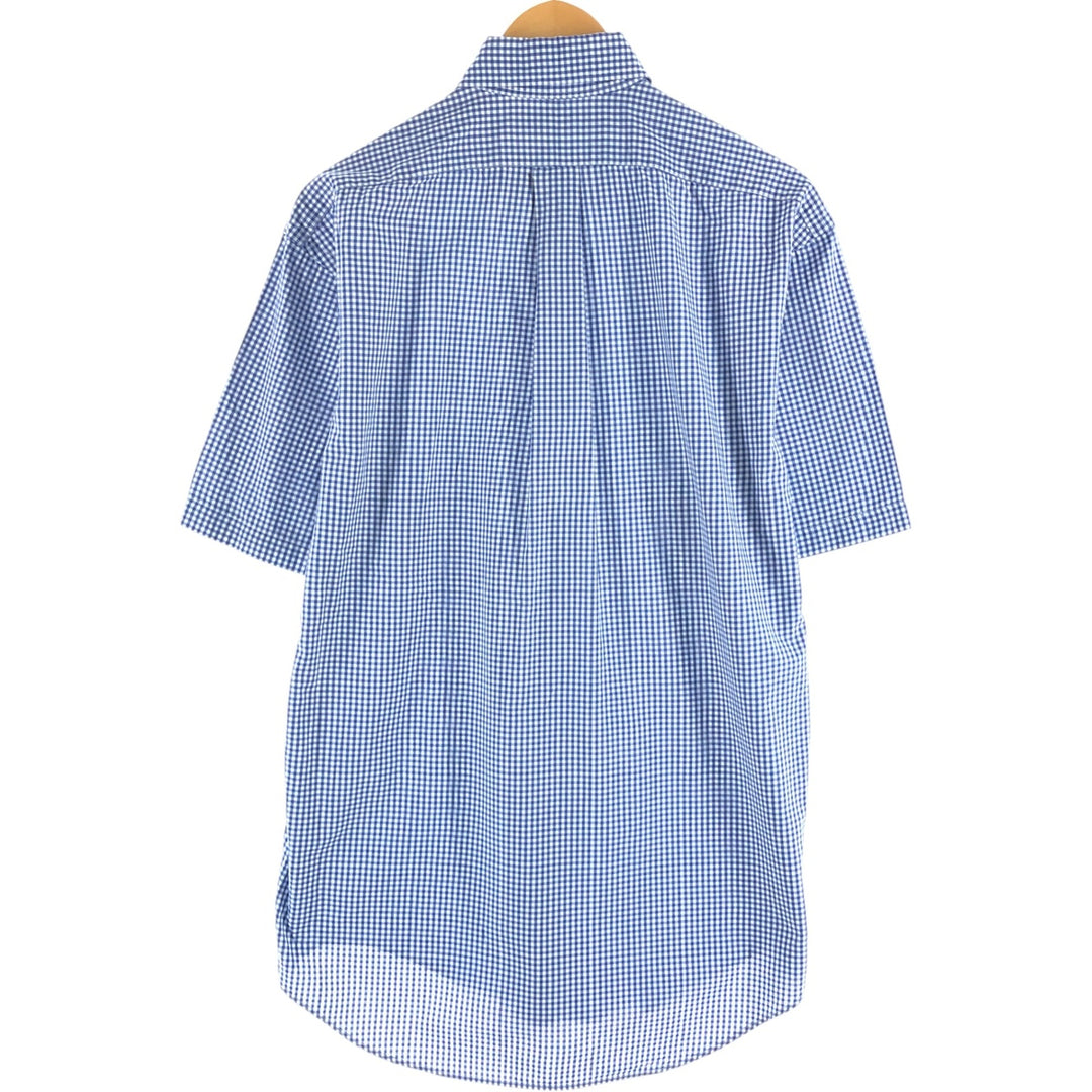 Ralph Lauren BLAKE Gingham Check Short Sleeve Button Down Check Shirt Men's S cotton blue type Vintage Second Hand
