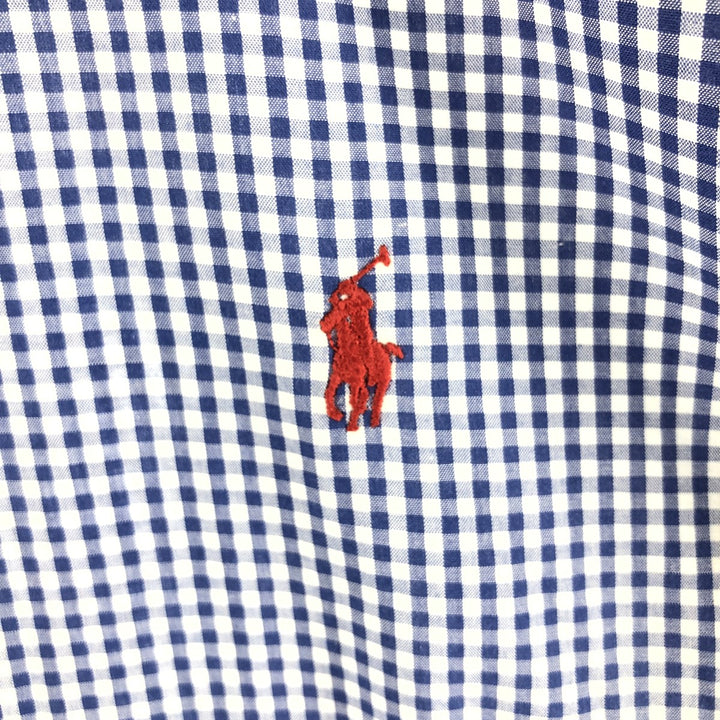 Ralph Lauren BLAKE Gingham Check Short Sleeve Button Down Check Shirt Men's S cotton blue type Vintage Second Hand