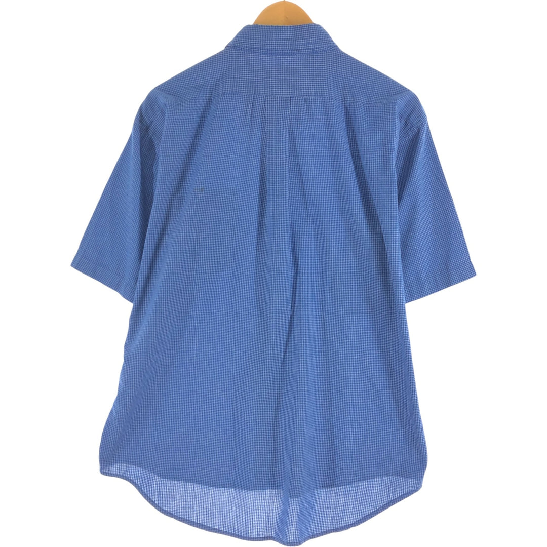 Ralph Lauren short sleeve button down check shirt, men's XL size cotton blue type Vintage Second Hand