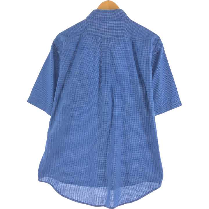 Ralph Lauren short sleeve button down check shirt, men's XL size cotton blue type Vintage Second Hand