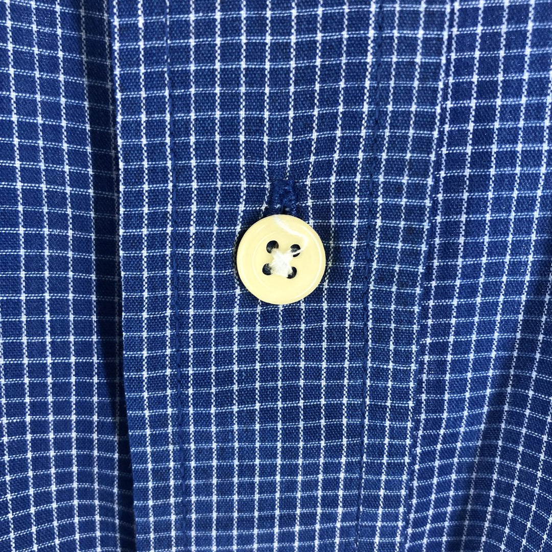 Ralph Lauren short sleeve button down check shirt, men's XL size cotton blue type Vintage Second Hand