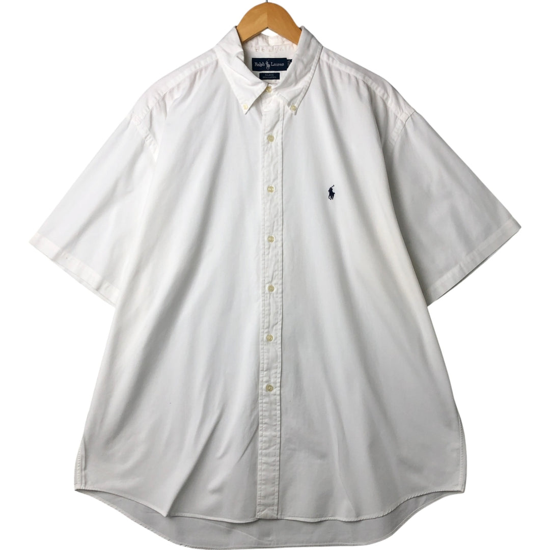 Ralph Lauren BLAKE short sleeve button down shirt, men's XL size cotton white type Vintage Second Hand