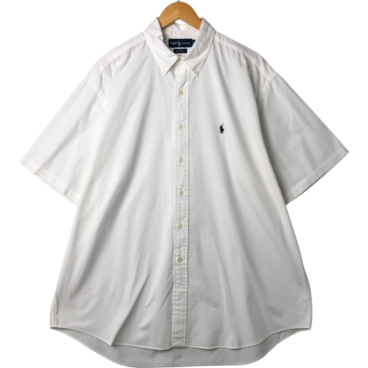 Ralph Lauren BLAKE short sleeve button down shirt, men's XL size cotton white type Vintage Second Hand