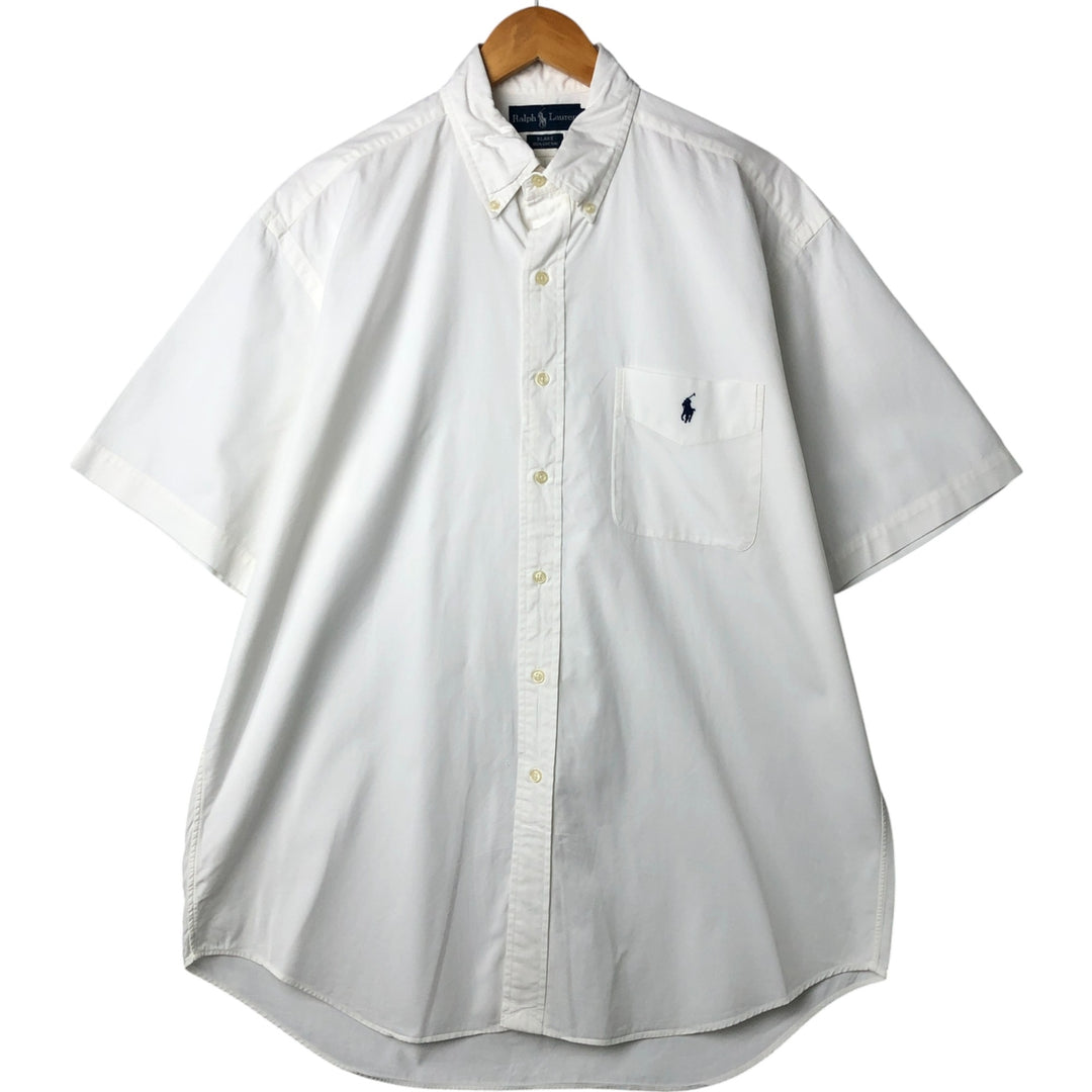 Ralph Lauren BLAKE short sleeve button down shirt, men's size L cotton white type Vintage Second Hand