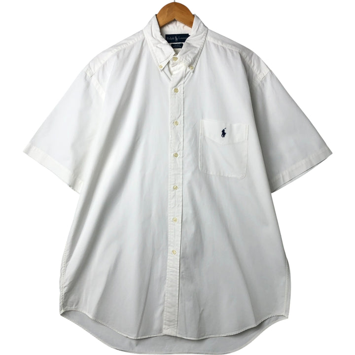 Ralph Lauren BLAKE short sleeve button down shirt, men's size L cotton white type Vintage Second Hand