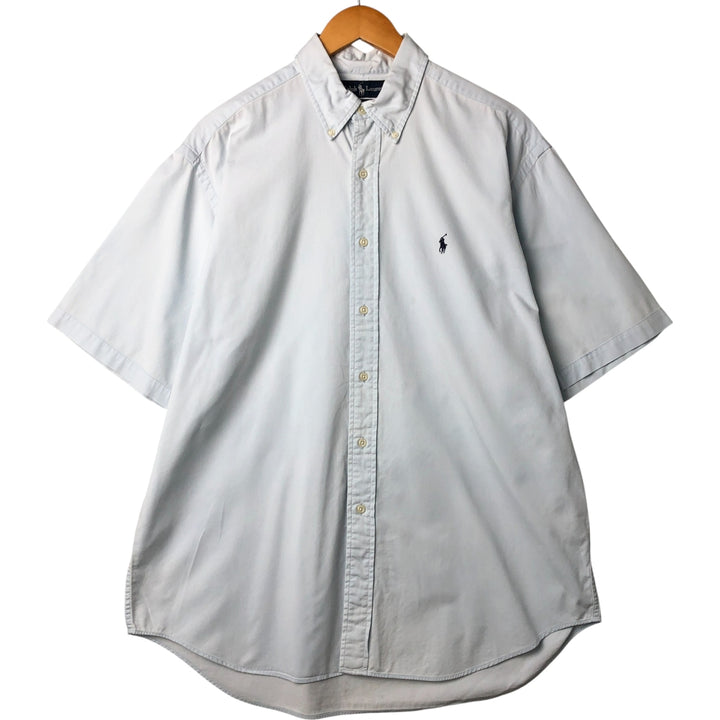 Ralph Lauren BLAKE short sleeve button down shirt, men's size L cotton Blue type light blue Vintage Second Hand