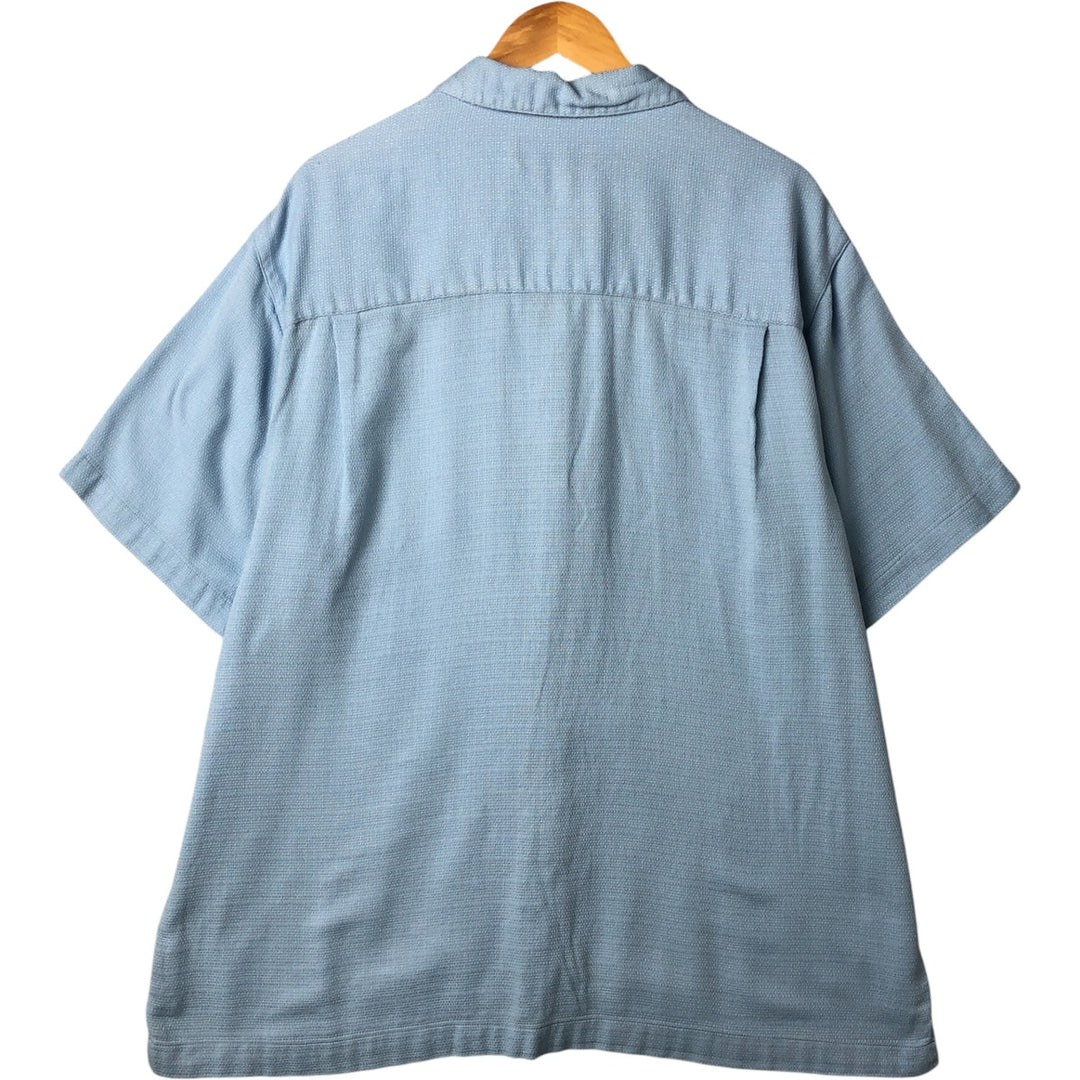 Ralph Lauren CHAPS short sleeve open collar polycotton shirt box shirt men's XL size cotton blue type Vintage Second Hand