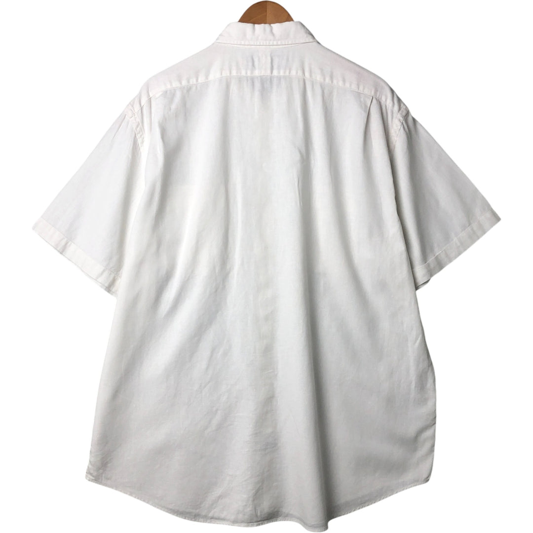Ralph Lauren POLO by Ralph Lauren short sleeve cotton x linen shirt, men's XXL linen white type Vintage Second Hand