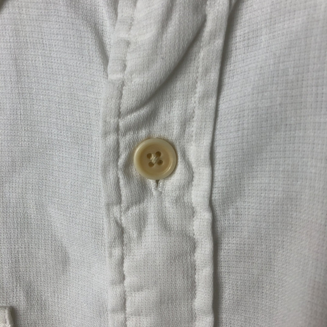 Ralph Lauren POLO by Ralph Lauren short sleeve cotton x linen shirt, men's XXL linen white type Vintage Second Hand