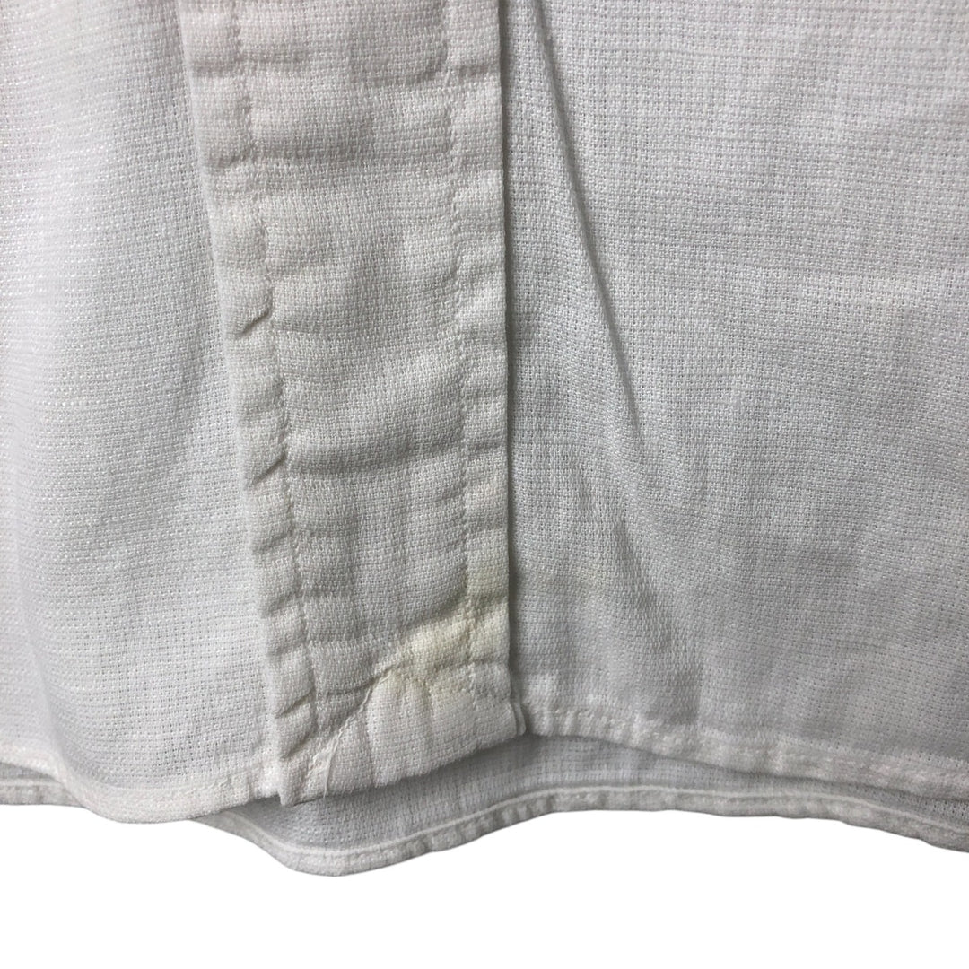 Ralph Lauren POLO by Ralph Lauren short sleeve cotton x linen shirt, men's XXL linen white type Vintage Second Hand