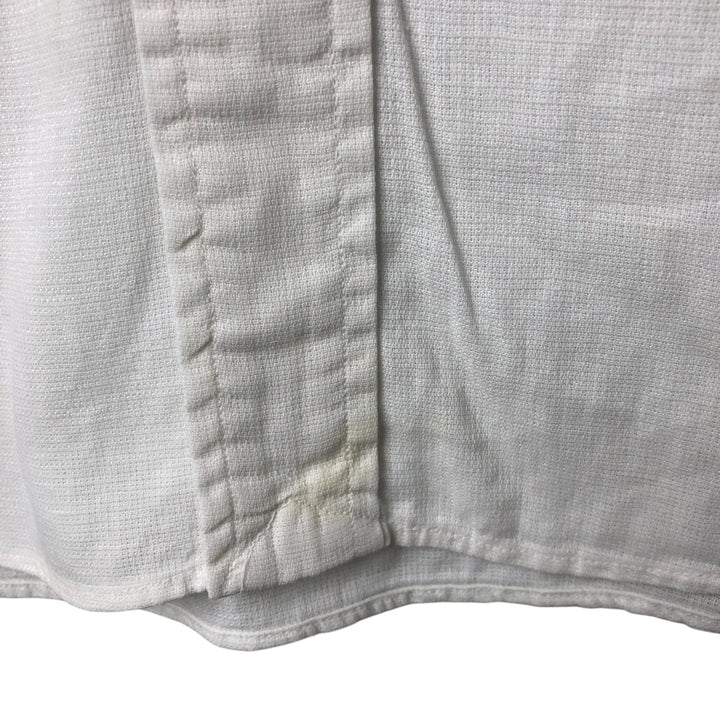 Ralph Lauren POLO by Ralph Lauren short sleeve cotton x linen shirt, men's XXL linen white type Vintage Second Hand